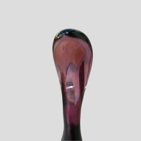 Murano Venetian Purple & Green Uranium Sommerso Glass Stem Vase Hand Blown - Picture 12 of 16